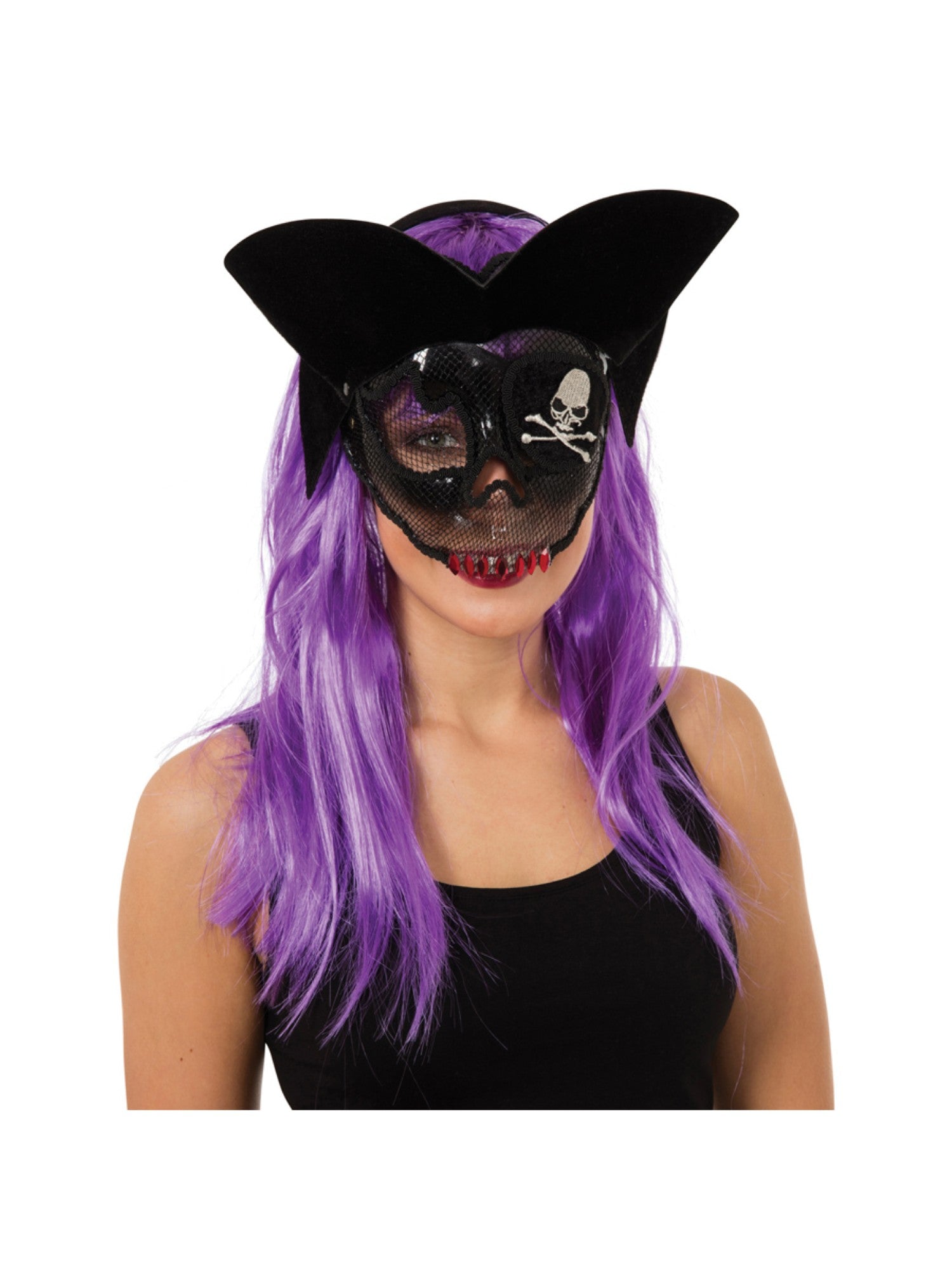 Transparent Sugar Skull Pirate Mask