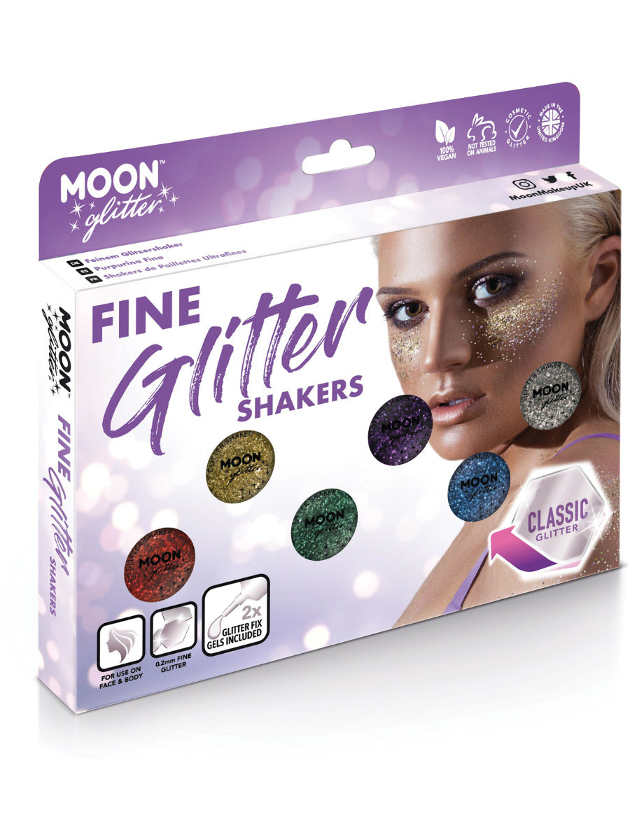 Moon Glitter Classic Fine Glitter Shaker, Assorted, Boxset, 5g