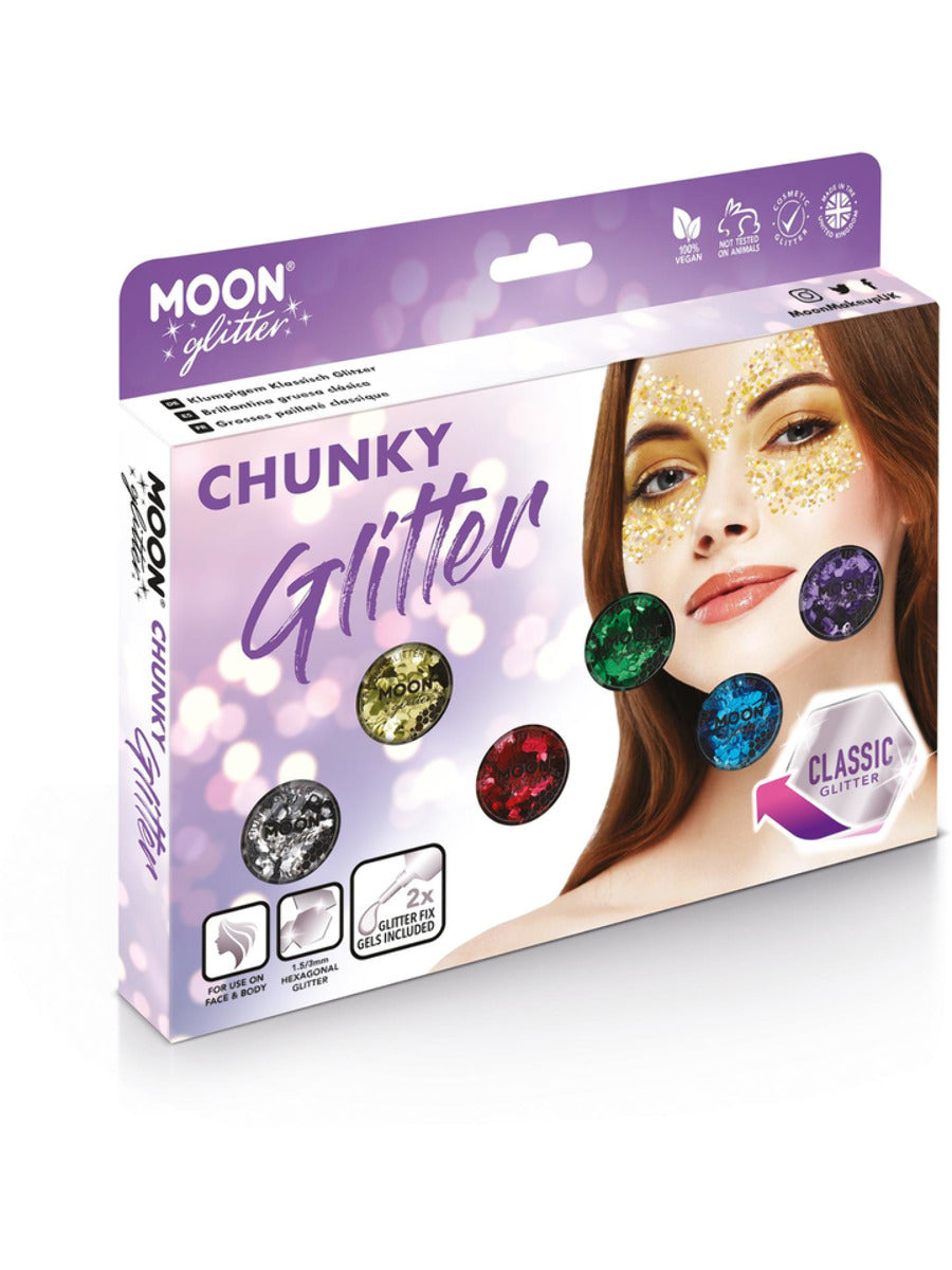 Moon Glitter Classic Chunky Glitter, Assorted, Boxset, 3g