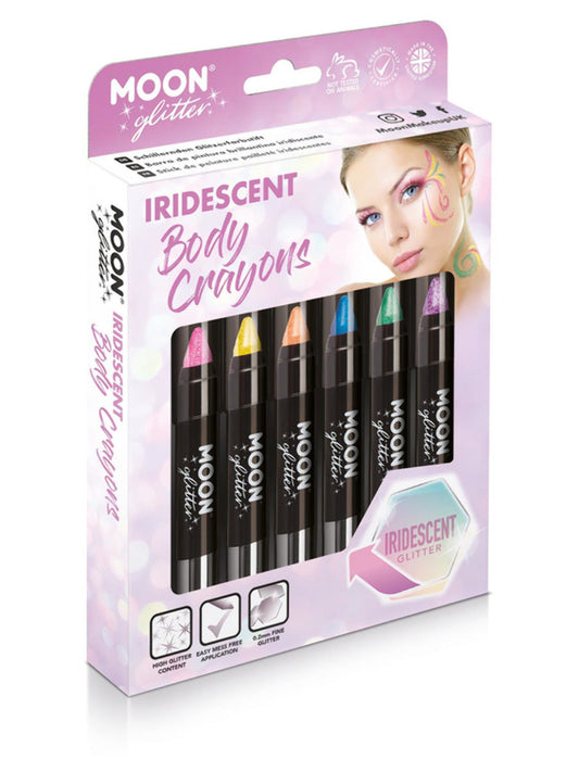 Moon Glitter Iridescent Body Crayons, Assorted, Boxset, 3.2g