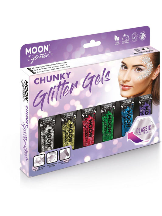 Moon Glitter Classic Chunky Glitter Gel, Assorted, Boxset, 12ml