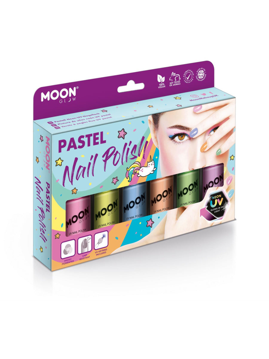 Moon Glow Pastel Neon UV Nail Polish, Assorted, Pastel Boxset