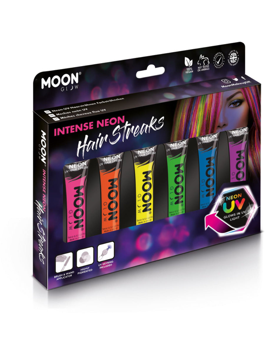 Moon Glow Intense Neon UV Hair Streaks, Assorted, Boxset, 15ml