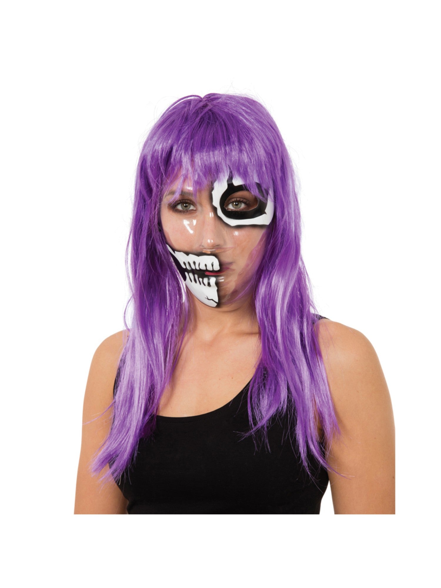 Transparent Skeleton Half Face Print Mask