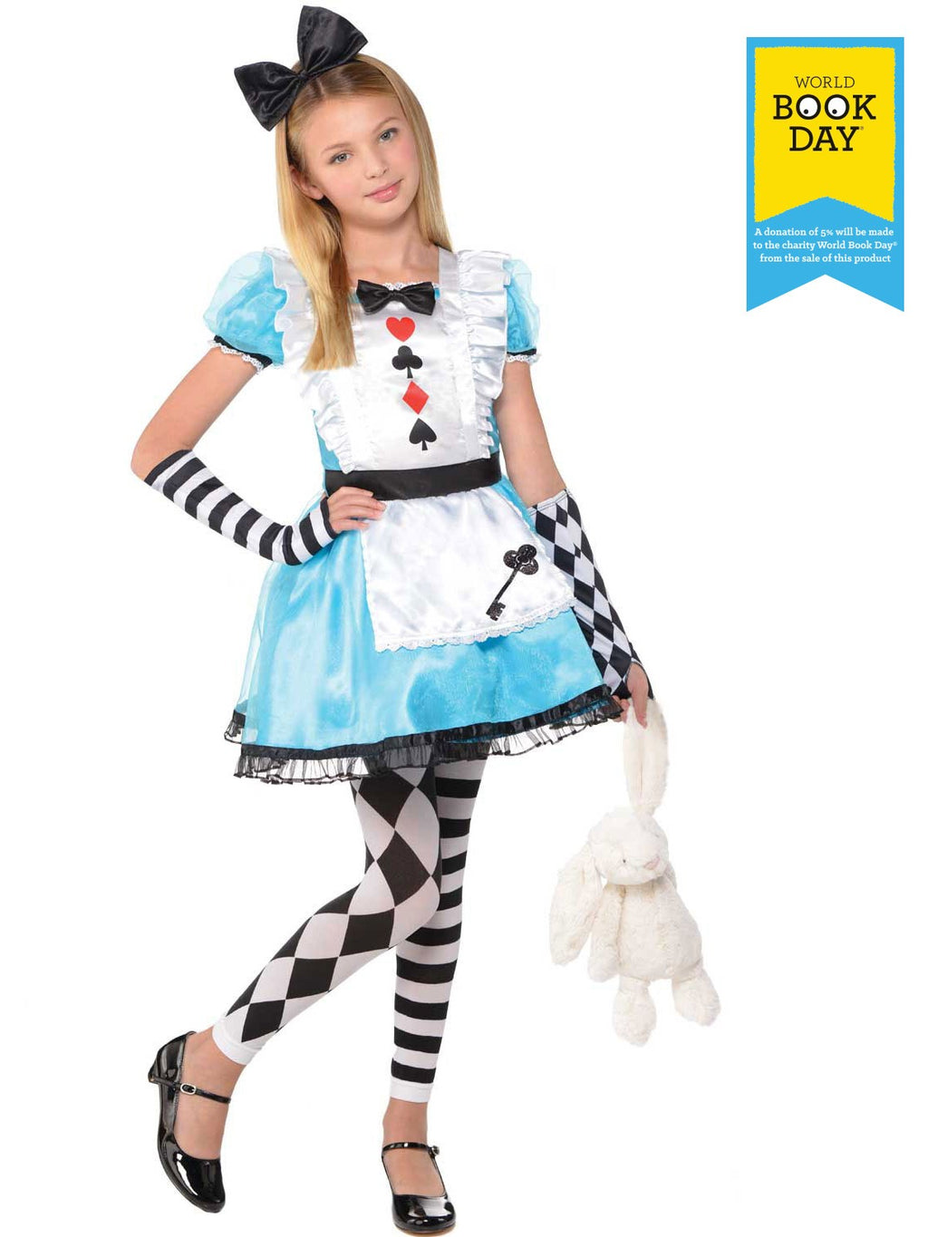 Alice Costume, Dress, Headband, Arm Cuffs & Tights