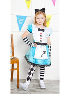 Alice Costume, Dress, Headband, Arm Cuffs & Tights