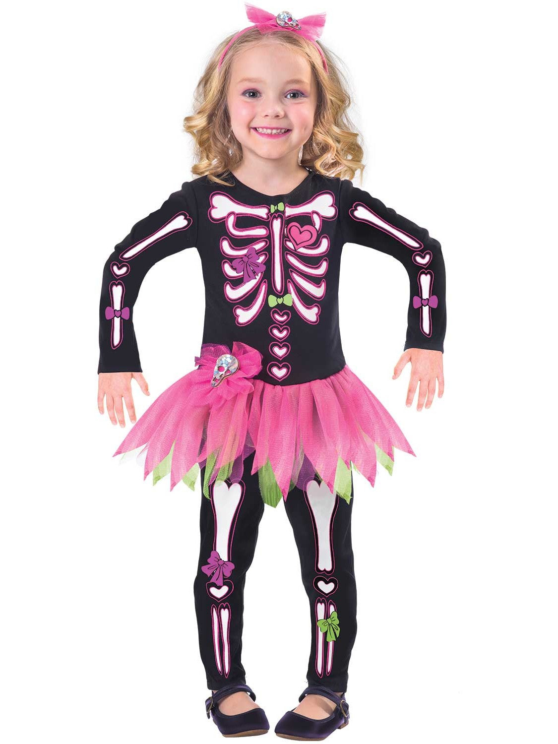 Fancy Bones Skeleton Girls Costume