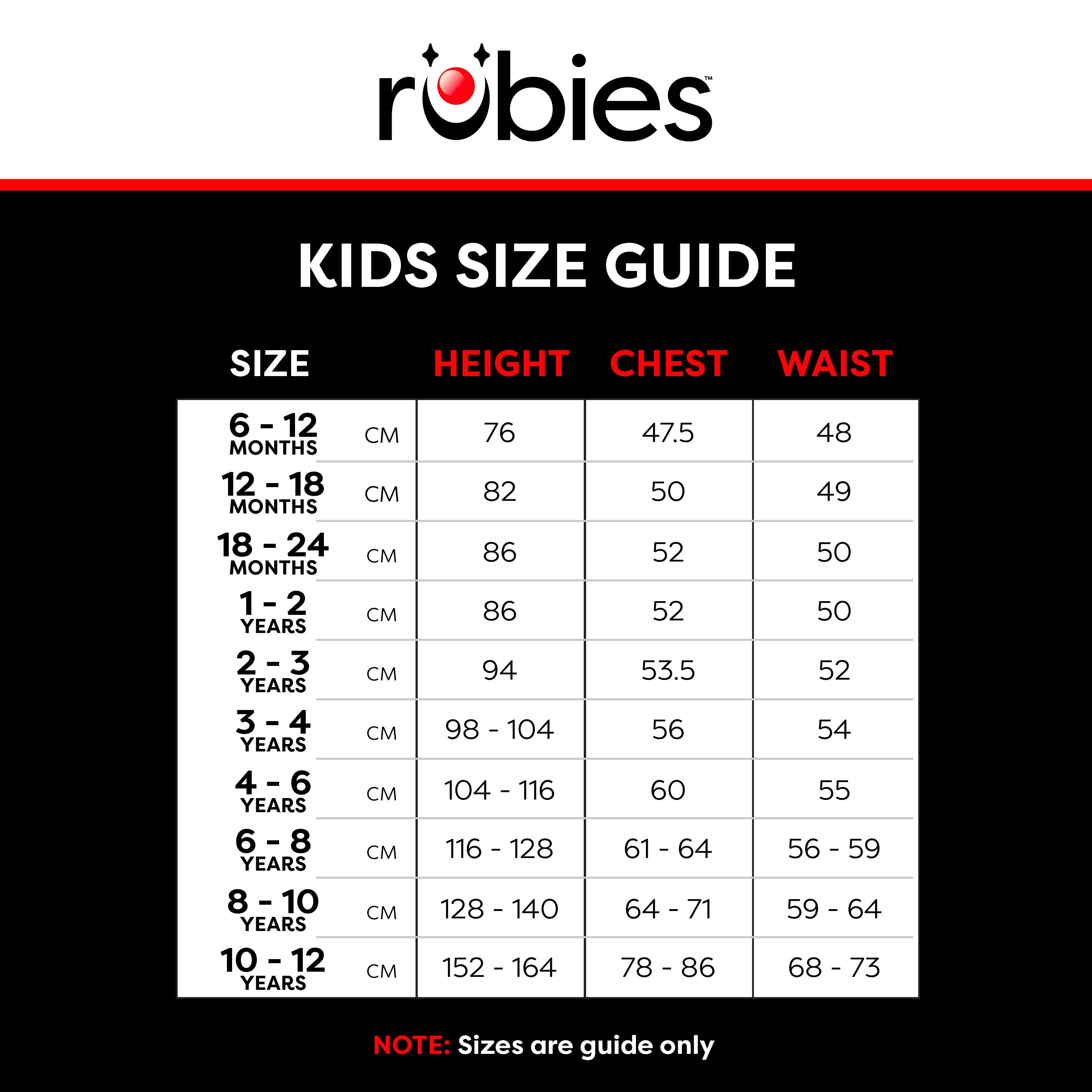 custom_paramount_kids size chart
