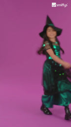 Emerald Witch Light Up Girls Costume
