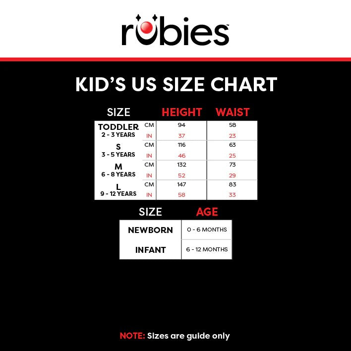 rubies_kids_us size chart