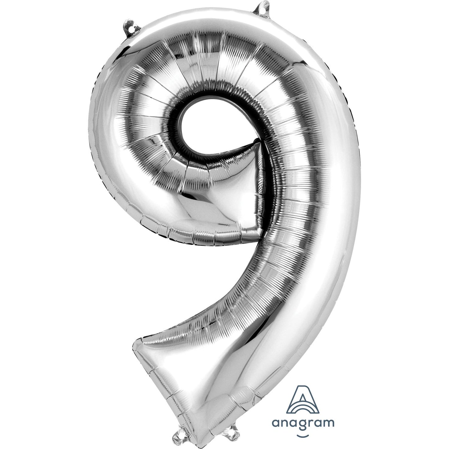 Silver Number 9 Balloon - 34" Foil