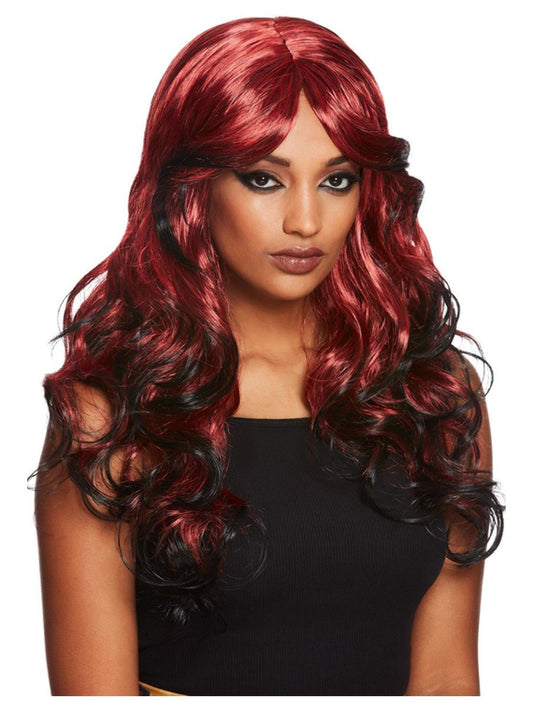 Gothic Temptress Wig, Black & Red