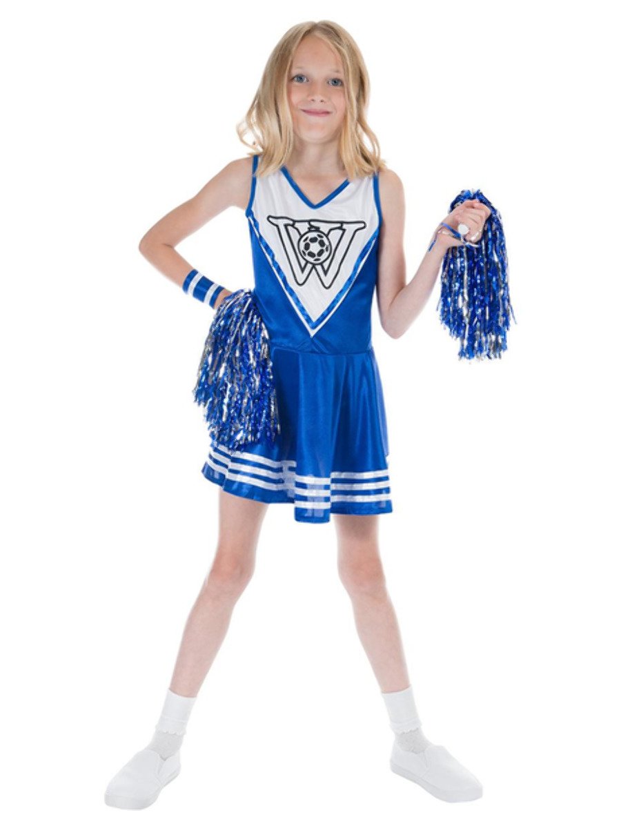 Girls Blue Cheerleader Costume