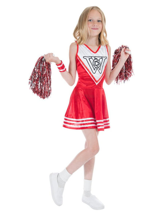 Girls Red Cheerleader Costume