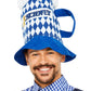 Oktoberfest Beer Hat, Blue & White Chequered