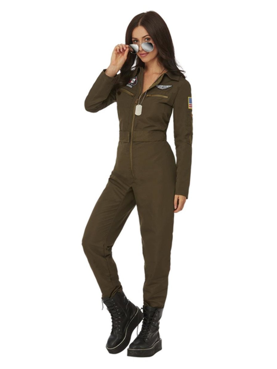 Top Gun Maverick Ladies Aviator Costume, Green
