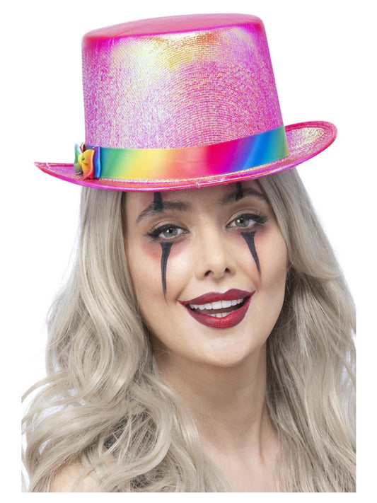 Clown Top Hat, Pearlised Pink