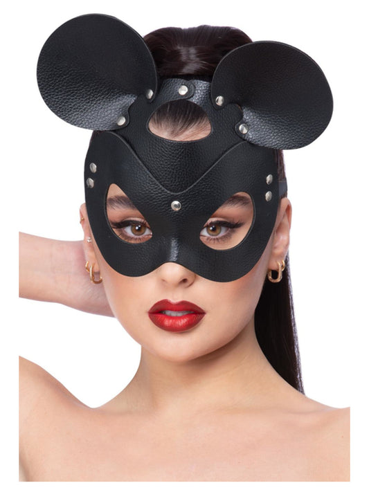 Fever Black Leather Look Mouse Mask