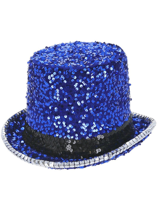 Fever Deluxe Felt & Sequin Top Hat, Blue
