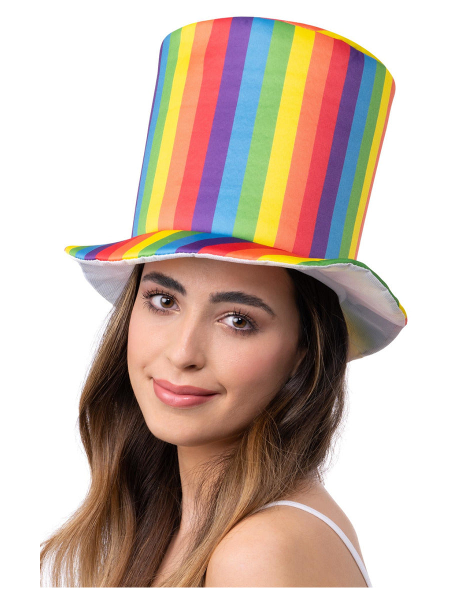 Deluxe Pride Rainbow Stripe Top Hat