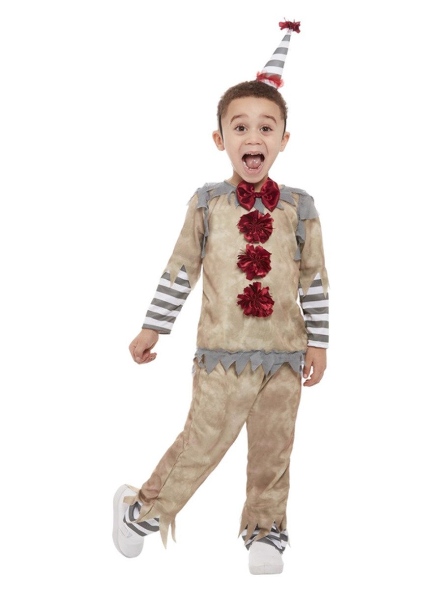 Toddler Vintage Clown Costume Alt1
