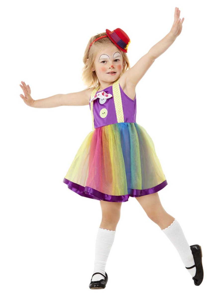 Girls Toddler Clown Costume Alt1