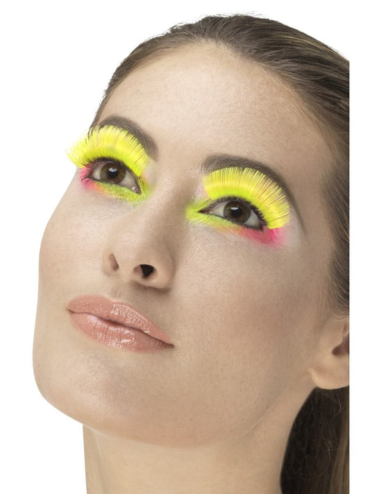 80s Party Eyelashes, Neon Yellow