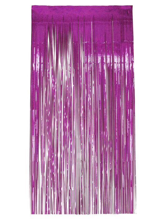 Holographic Foil Curtain Backdrop, Hot Pink