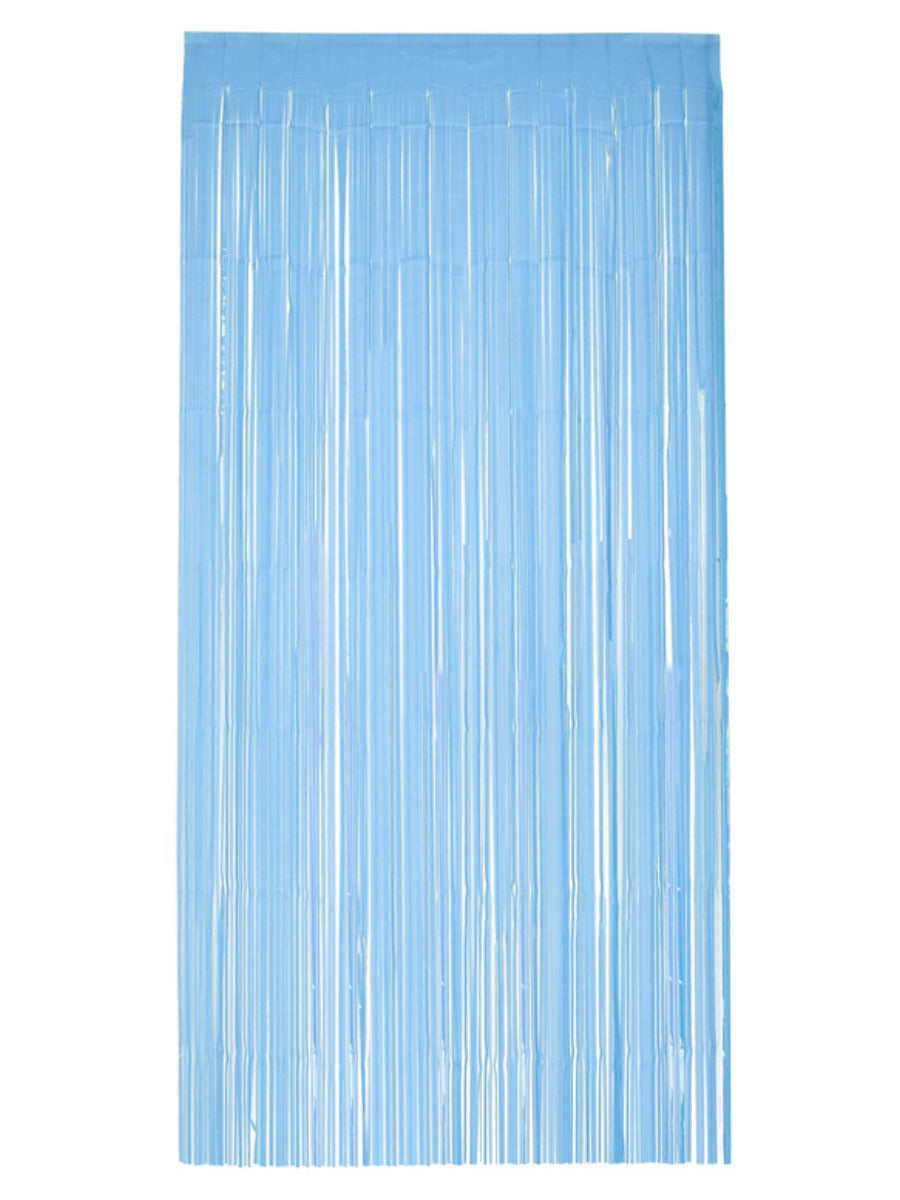 Matt Fringe Curtain Backdrop, Baby Blue