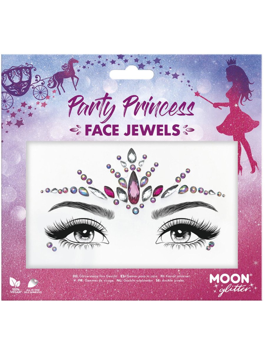 Moon Glitter Face Jewels, Party Princess