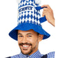 Oktoberfest Beer Hat, Blue & White Chequered Alternate