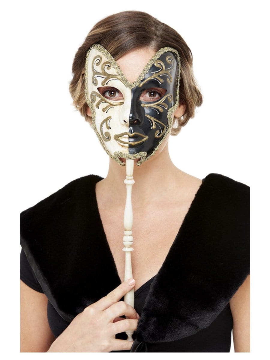 Venetian Mask, Black & Cream Alternate