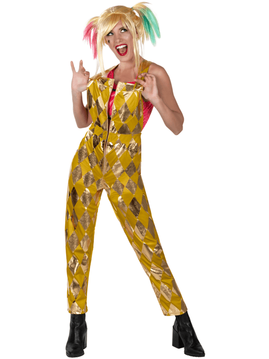 Womens Birds of Prey Harley Quinn Jumpsuit Costume