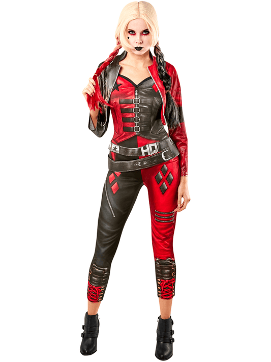 Womens Harley Quinn Adult Jumpsuit Costume