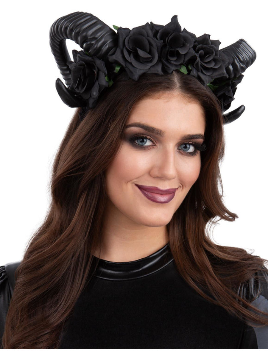 Black Demon Floral Headband