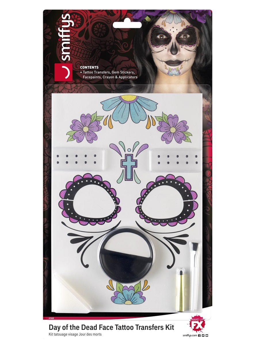 Day of the Dead Face Tattoo Transfers Kit Alternative View 6.jpg