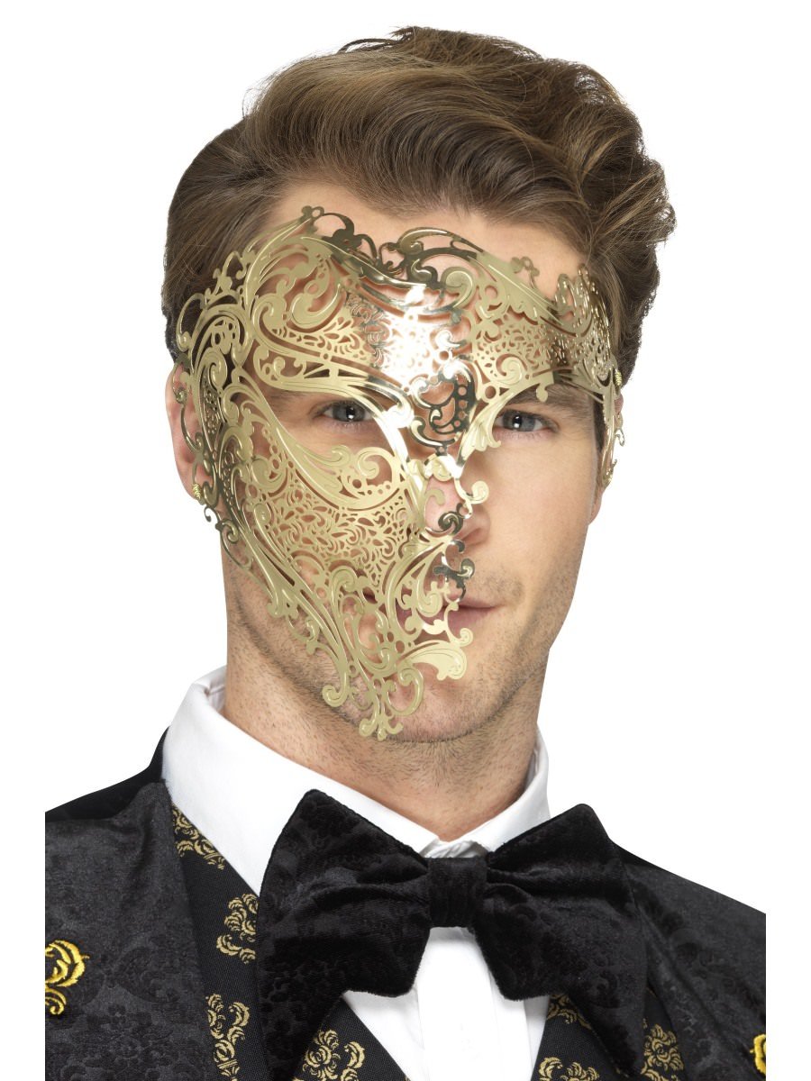 Deluxe Metal Filigree Phantom Mask