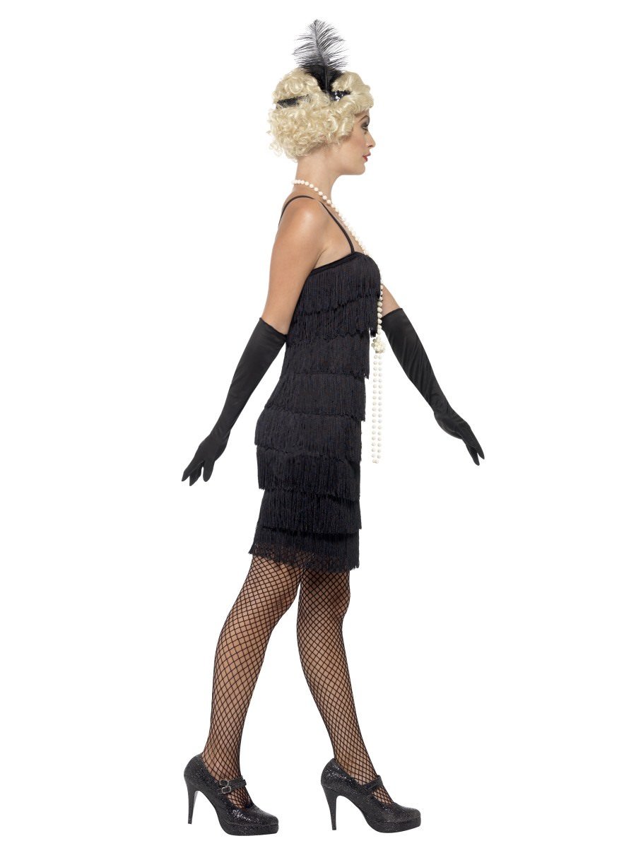 Flapper Costume, Black, with Short Dress Alternative View 1.jpg