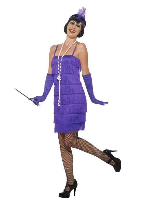 Flapper Costume, Purple, with Short Dress