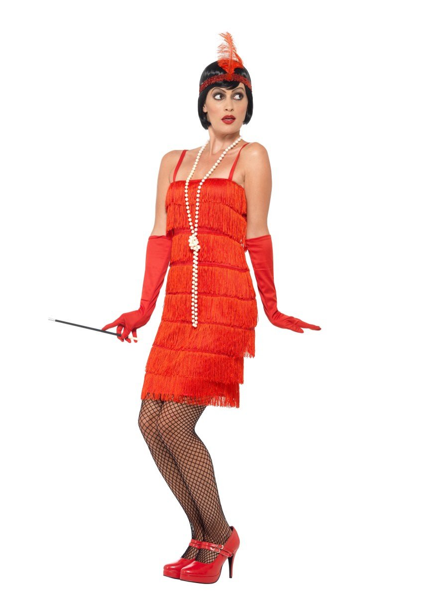 Flapper Costume, Red, with Short Dress Alternative View 3.jpg