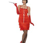 Flapper Costume, Red, with Short Dress