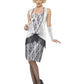 Flapper Costume, Silver, with Dress