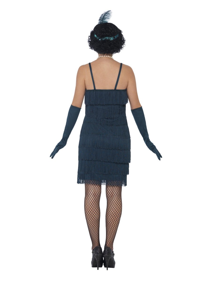 Flapper Costume, Teal Green, with Short Dress Alternative View 2.jpg