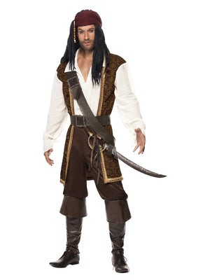 Nicky Bigs Novelties Deluxe Caribbean Pirate Costume Accessory Set- Sword  Hook Eye Patch Earring Kit 