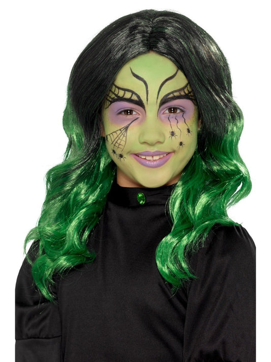 Kids Witch Wig, Black & Green