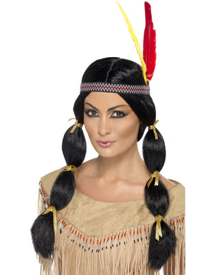 Native American Inspired Wig, with Pigtails