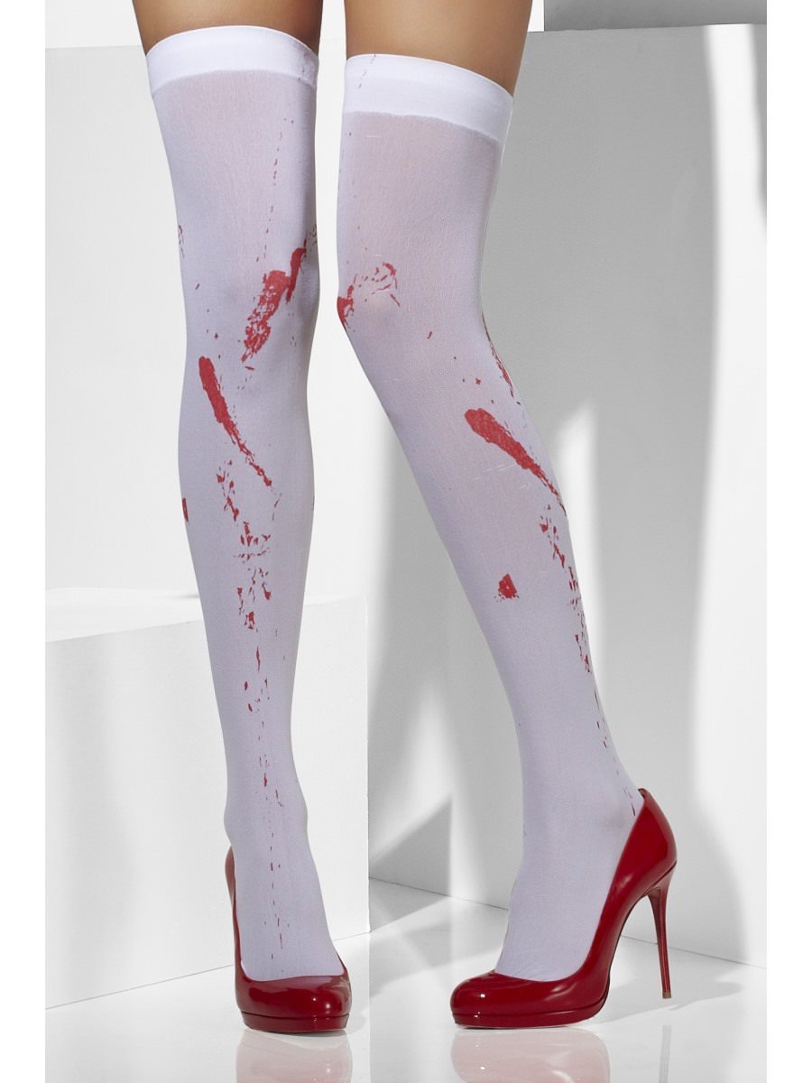 Opaque Hold-Ups, White, Blood Stain Print