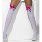 Opaque Hold-Ups, White, with Fuchsia Bows Alternative View 1.jpg