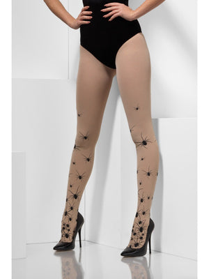 Opaque Tights with Spiders, Nude & Black