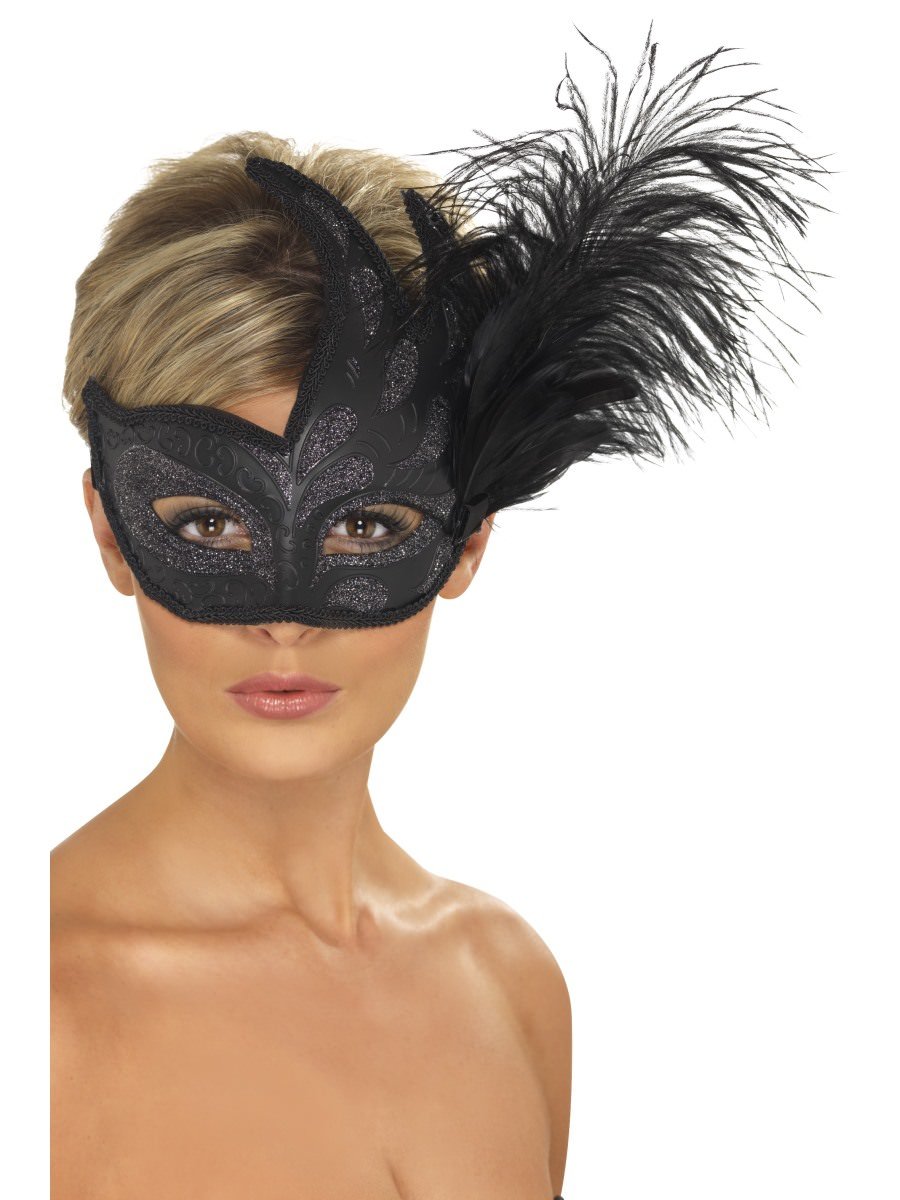 Ornate Colombina Feather Mask